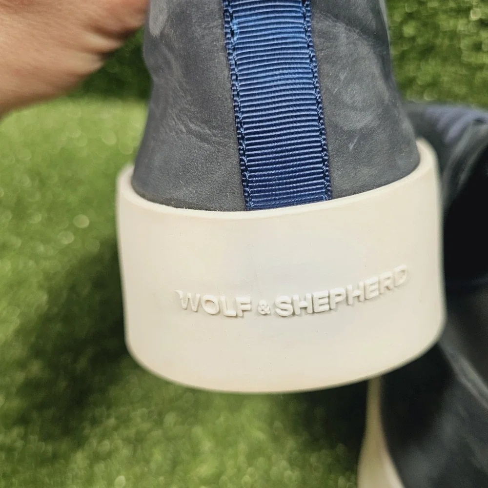 Wolf & Shepherd Cruise Navy Nubuck Lace Up Casual Sneakers Mens Size EU 42 US 9